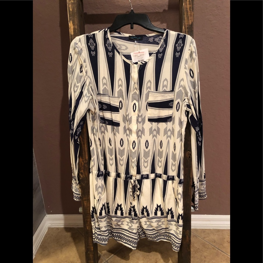 CALS Aztec print Blue Cream Romper